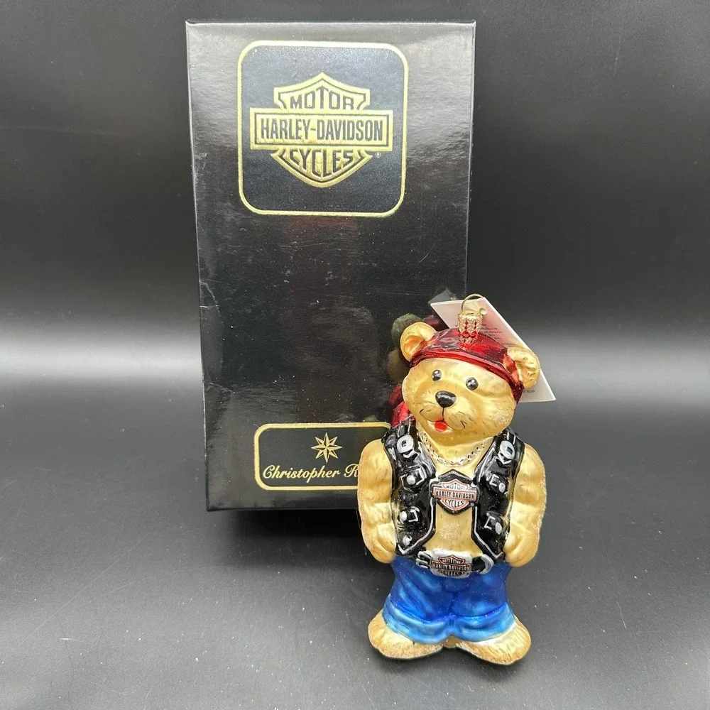 2001 CHRISTOPHER RADKO HARLEY DAVIDSON‎ BEAR ORNAMENT 01-HAR-03 6